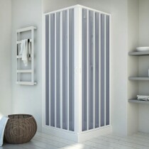 Scheda Box doccia a soffietto in PVC 2 lati apertura angolare reversibile realizzato su misura