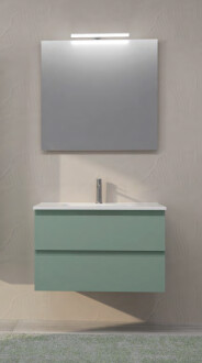 Scheda Mobile bagno sospeso Friendly completo di lavabo e specchio - Colore Verde