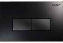 Scheda Placca per Cassetta Incasso Pucci Eco Colore Nero Lucido 2 pulsanti Modello Linea