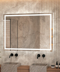 Scheda Specchio da Bagno Rettangolare Retroilluminato con Cornice LED Linea ETEREA