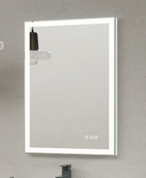 Scheda Specchio da Bagno Rettangolare Retroilluminato con Barra LED e Linee Decorativ Linea ETEREA