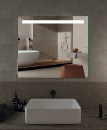 Scheda Specchio Retroilluminato con luce superiore integrata Modello Rose