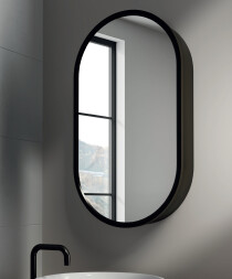 Scheda Specchio Contenitore ad Arco con Cornice Nera Modello Airam