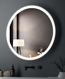 Scheda Specchio Rotondo LED con Cornice Retroilluminata Modello Shine