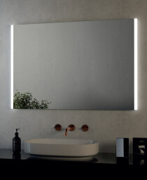 Scheda Specchio Rettangolare LED con Luci Laterali Modello Silver