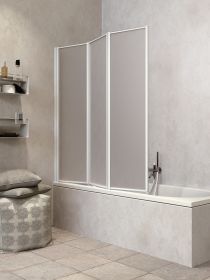 Schulte parete per vasca da bagno 80 x 140 cm, colore bianco opaco, vetro sopravasca  da