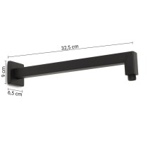 Scheda Gedy Braccio Doccia 30 cm Tube Tech 30 00 Nero Matt