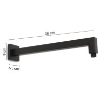 Scheda Gedy Braccio Doccia 35 cm Tube Tech 35 01 Nero Matt
