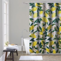 Scheda Gedy Tenda Doccia in Tessuto Lemon 180x200 cm Bianco-giallo-verde