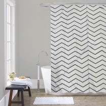 Scheda Gedy Tenda Doccia in Tessuto Zig Zag 180x200 cm Bianco-nero