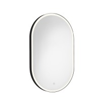 Scheda Gedy Specchio Ovale con Led e Bordo Sabbiato 90x50 cm Franz Nero Matt