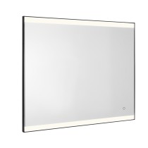 Scheda Gedy Specchio con Led e Bordo Sabbiato 80x60 cm Jeff Nero Matt