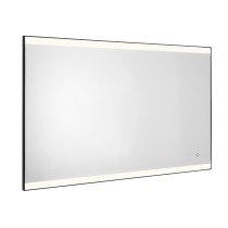 Scheda Gedy Specchio con Led e Bordo Sabbiato 100x70 cm Jeff Nero Matt
