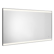 Scheda Gedy Specchio con Led e Bordo Sabbiato 110x80 cm Jeff Nero Matt