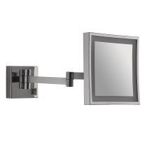 Scheda Gedy Specchio Ingranditore da Muro Quadrato 5x con Led Nina Cromo