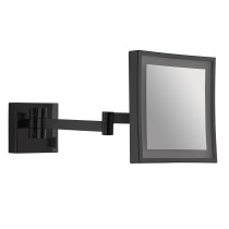 Scheda Gedy Specchio Ingranditore da Muro Quadrato 5x con Led Nina Nero Matt