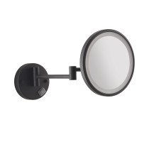 Scheda Gedy Specchio Ingranditore da Muro Tondo 5x con Led Eva Nero Matt
