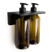 Scheda Gedy Porta Dispenser Doppio con Bottiglie Grouper Ambra Nero Matt