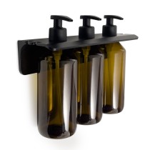 Scheda Gedy Porta Dispenser Triplo con Bottiglie Grouper Ambra Nero Matt