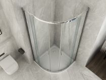 Scheda Box doccia cristallo 6 mm Trasparente o Opaco Semicircolare con profili squadrati