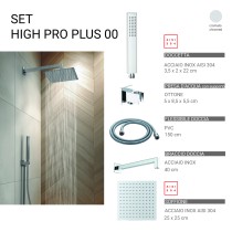 Scheda Gedy Set Doccia Quadrato 25x25 cm High Pro Plus 00 Cromo