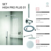 Scheda Gedy Set Doccia Tondo Ø25 cm High Pro Plus 01 Cromo