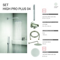 Scheda Gedy Set Doccia Tondo Ø25 cm High Pro Plus 04 Spazzolato