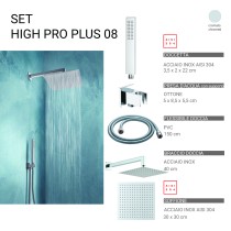 Scheda Gedy Set Doccia Quadrato 30x30 cm High Pro Plus 08 Cromo