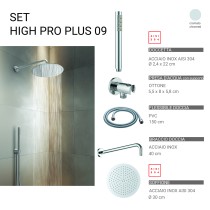 Scheda Gedy Set Doccia Tondo Ø30 cm High Pro Plus 09 Cromo