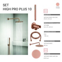 Scheda Gedy Set Doccia Tondo Ø25 cm High Pro Plus 10 Rosa