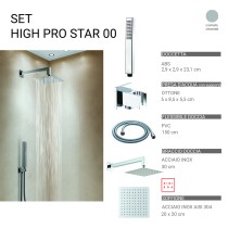 Scheda Gedy Set Doccia Quadrato 20x20 cm High Pro Star 00 Cromo