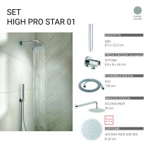 Scheda Gedy Set Doccia Tondo Ø20 cm High Pro Star 01 Cromo