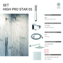 Scheda Gedy Set Doccia Quadrato 25x25 cm High Pro Star 05 Cromo