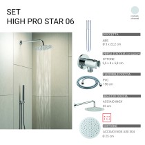 Scheda Gedy Set Doccia Tondo Ø25 cm High Pro Star 06 Cromo