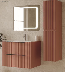 Scheda Mobile Bagno effetto Plissettato con Specchio Led Riga