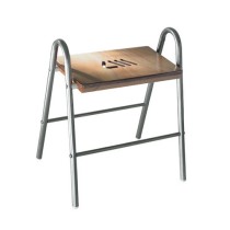 Scheda Sgabello da Bagno in Legno e Struttura in Acciaio Cromato