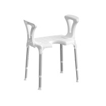 Scheda Sedia da Doccia con Apertura e Braccioli Bianco