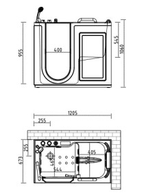 Scheda Vasca per Anziani Mod. Elena Porta a Sx