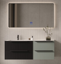 Scheda Mobile bagno Sospeso con Top effetto Marmo e Specchio Led Nativa