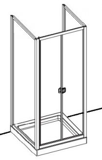 Scheda Box doccia acrilico - 3 lati, due fisso piu' porta a libro