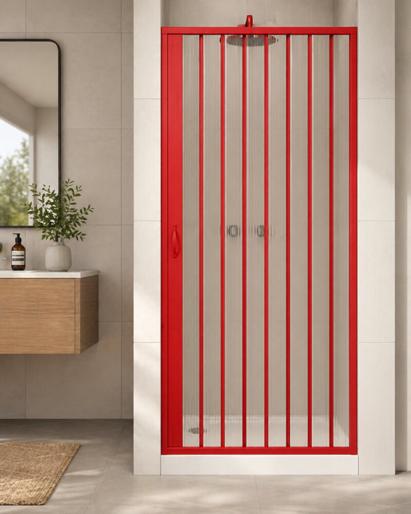 Scheda Box Porta Nicchia Doccia 1 Lato Apertura Laterale Reversibile Colore Rosso