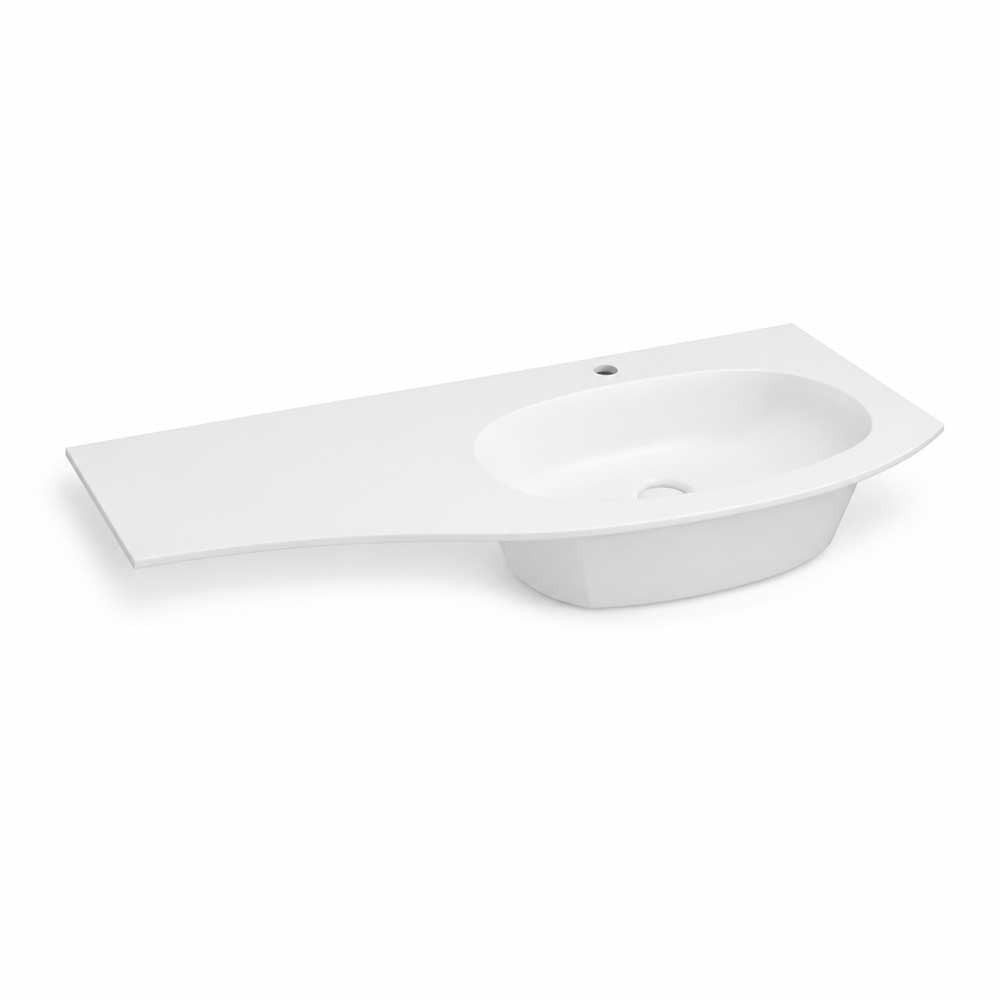 Savini Due Lavabo in Resina Asimmetrico per Mobile da Bagno Armonia
