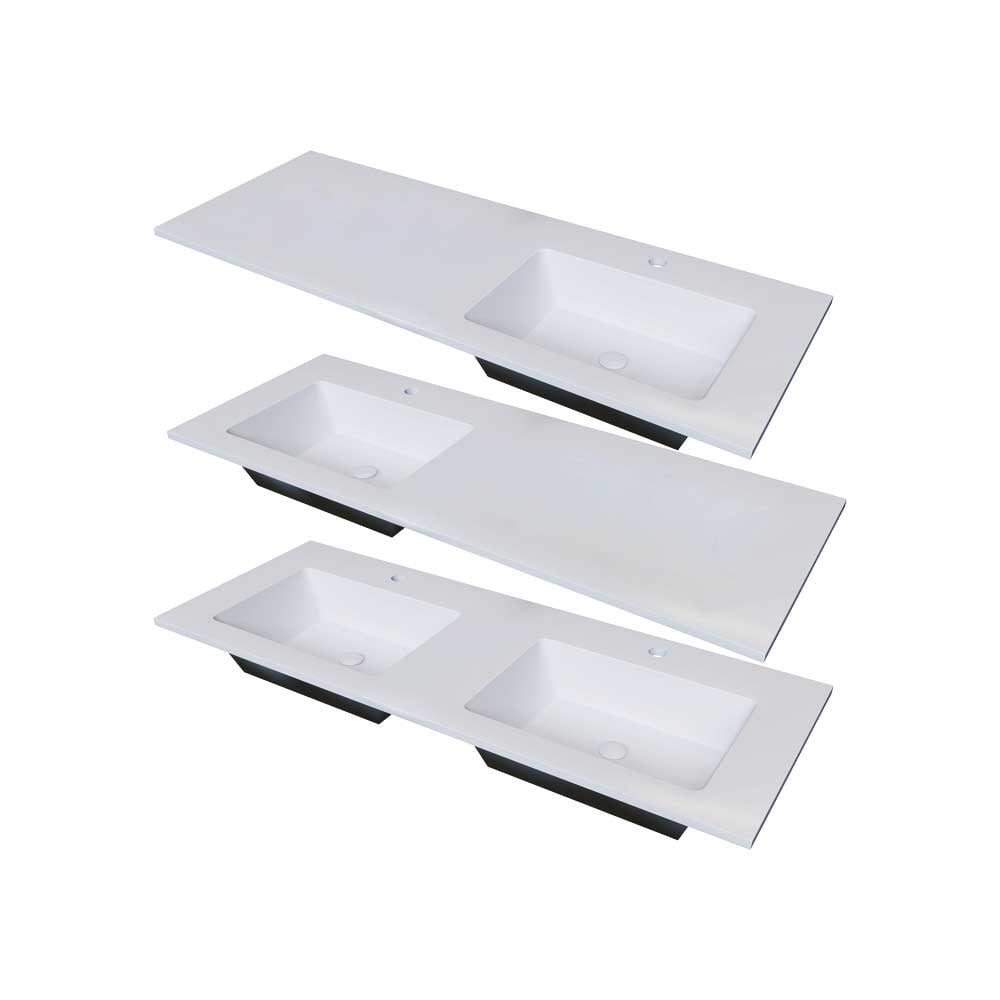 Savini Due Lavabo in Resina Cellini 120 cm - Doppia Vasca Lucido
