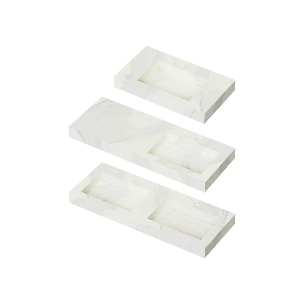 Savini Due Lavabo in Hpl Leonardo Effetto Marmo Calacatta 100 cm