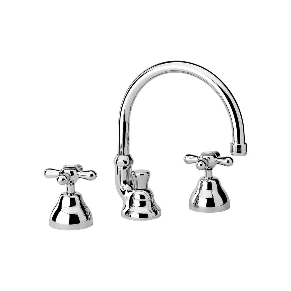 Paini Batteria Lavabo a Tre Fori con Bocca Alta Orientabile Liberty