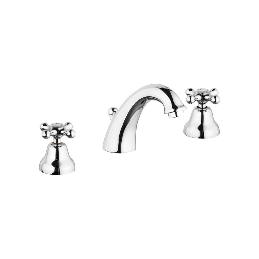 Oioli Batteria Lavabo Bocca Bassa Rome + Piletta 11 4 Cromo