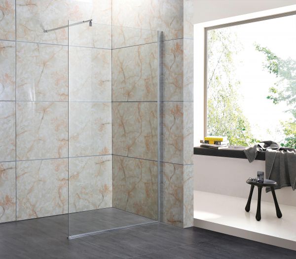 Parete Doccia In Cristallo 8mm Walk In Misura 160 X H195 8mm