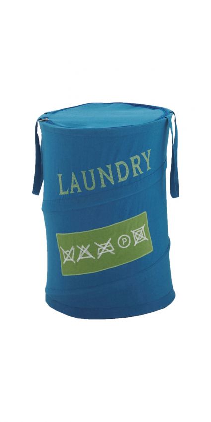 Cesto portabiancheria serie Laundry Gedy colore Azzurro o Bianco