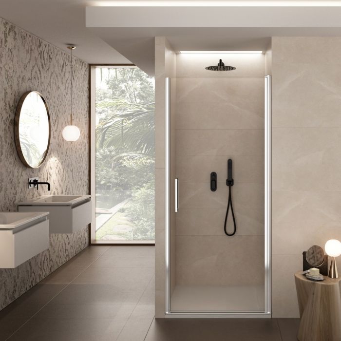 Scheda Porta Doccia apertura unico battente in cristallo 6 MM anticalcare - Reversibile