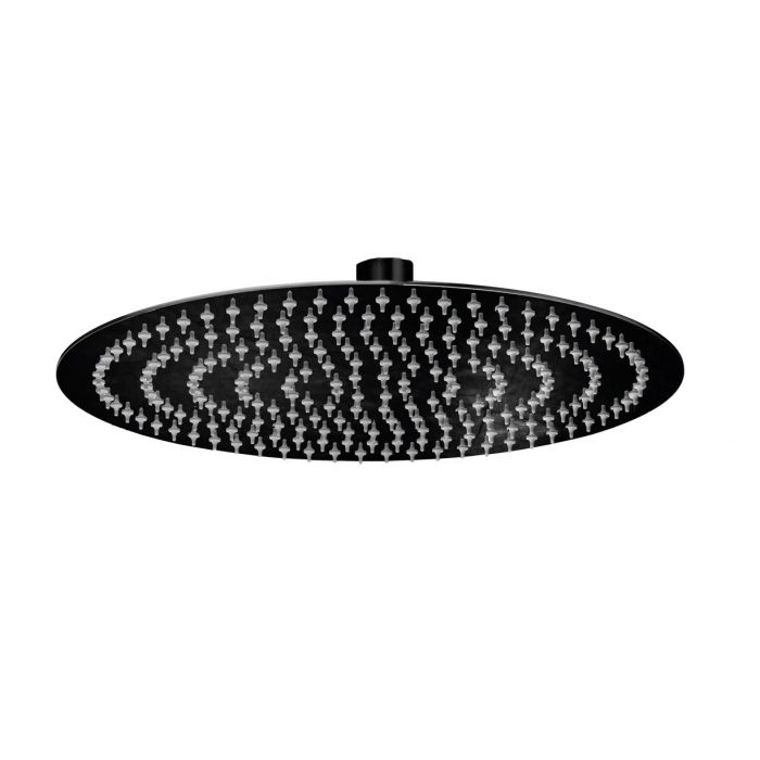 Soffione doccia Nero Opaco tondo in acciaio inox diametro 25cm